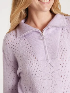 Pull col montant zippé