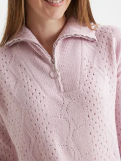 Pull col montant zippé