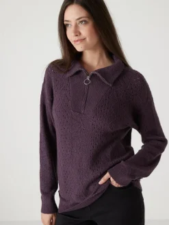 Pull col montant zippé