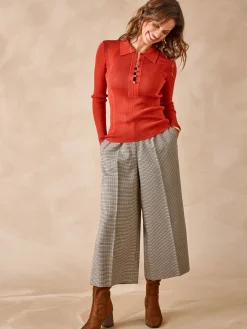 Pull col polo 50% laine mérinos