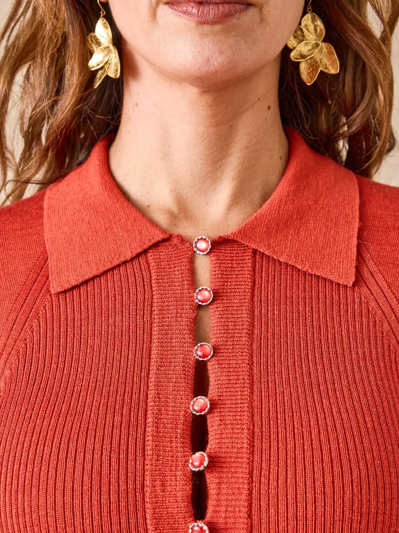 Pull col polo 50% laine mérinos