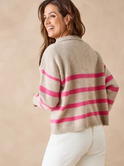 Pull col polo en pure laine