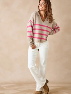 Pull col polo en pure laine