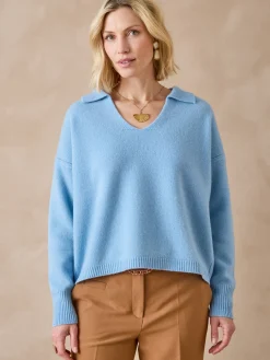 Pull col polo en pure laine
