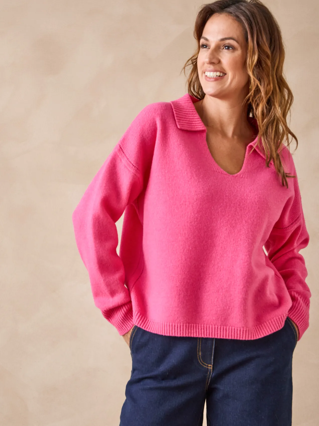Pull col polo en pure laine