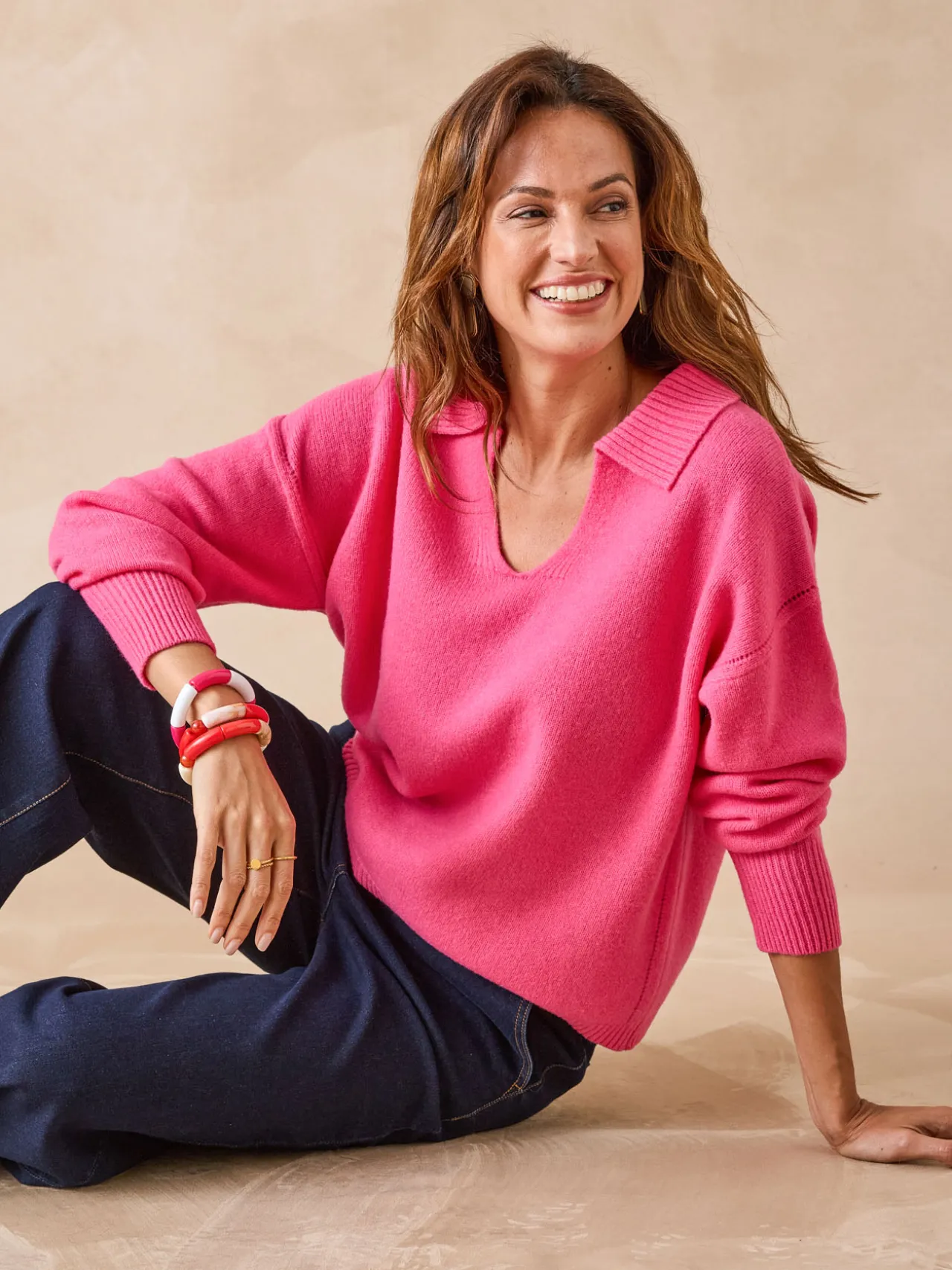 Pull col polo en pure laine