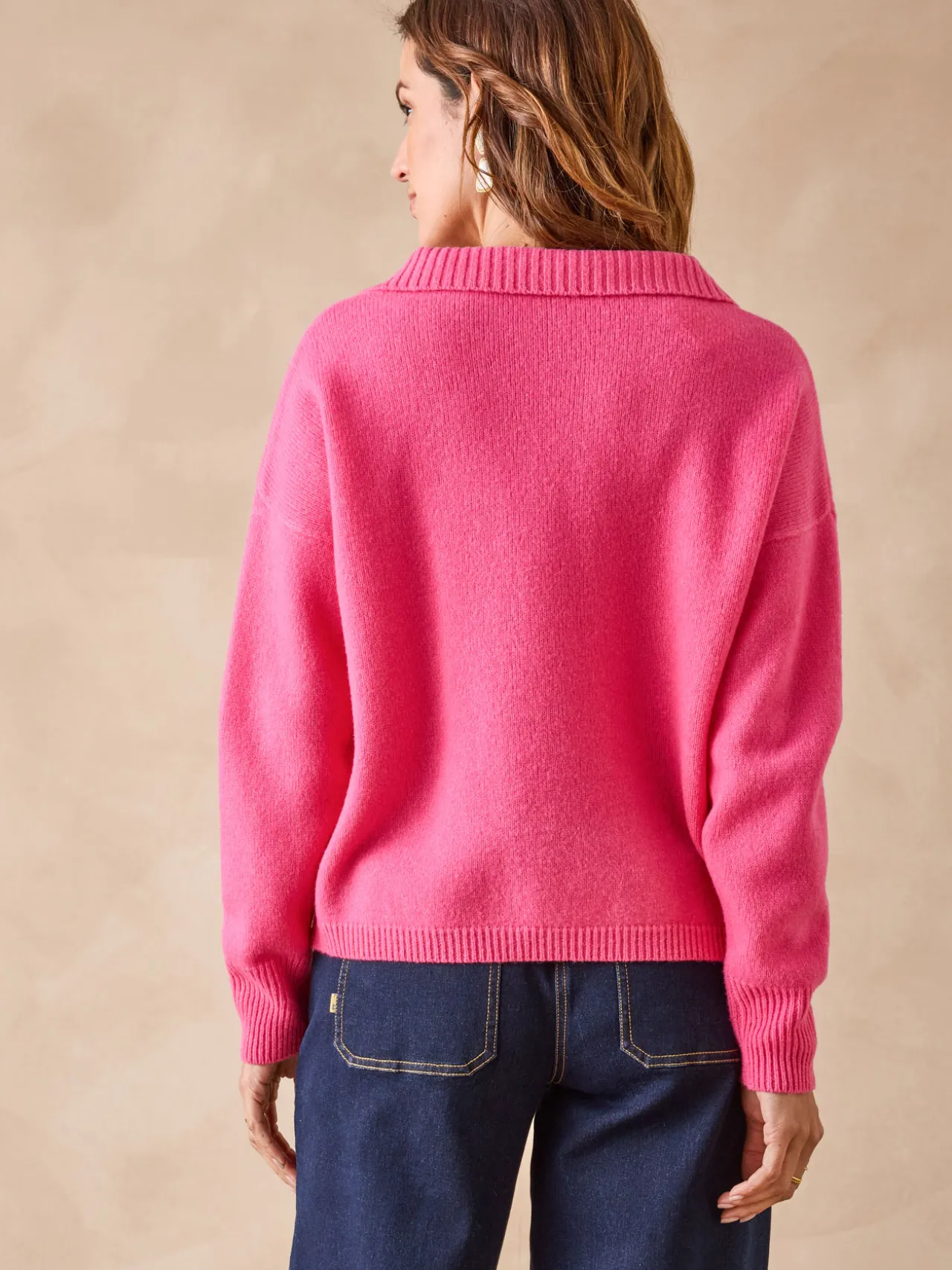 Pull col polo en pure laine