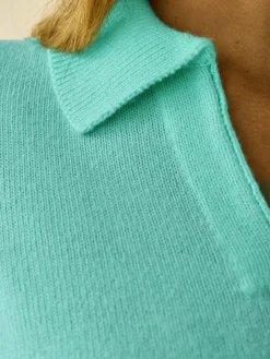 Pull col polo manches courtes