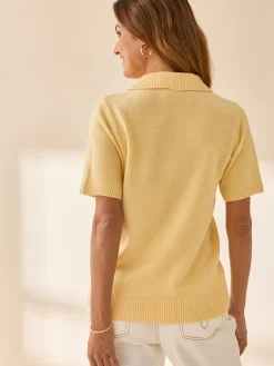 Pull col polo manches courtes