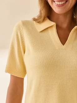 Pull col polo manches courtes