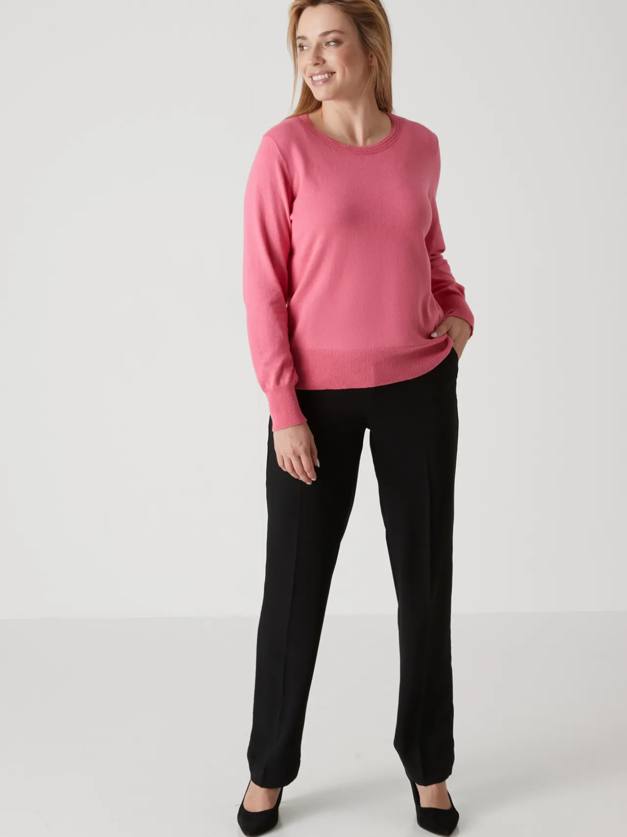 Pull col rond pure laine