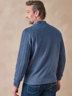 Pull col rond style irlandais 30% laine