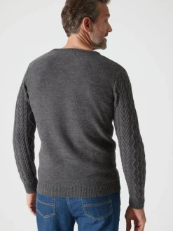 Pull col rond style irlandais 30% laine