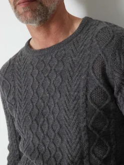 Pull col rond style irlandais 30% laine