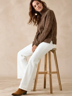 Pull col roulé point fantaisie