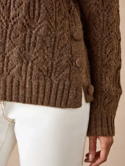 Pull col roulé point fantaisie