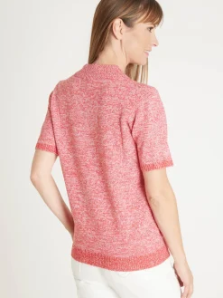 Pull col tunisien en maille chinée