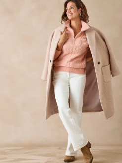 Pull en maille fantaisie col zippé