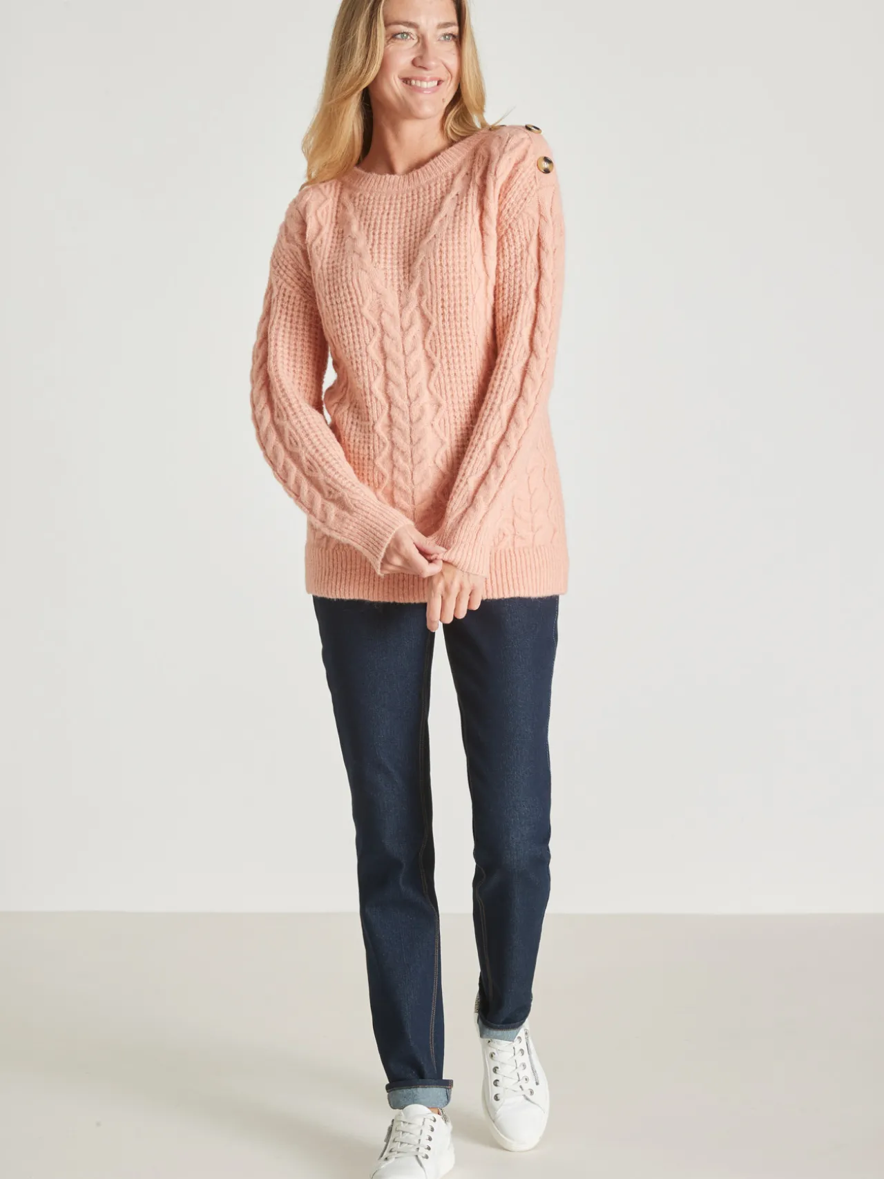 Pull en maille fantaisie col rond