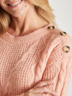 Pull en maille fantaisie col rond