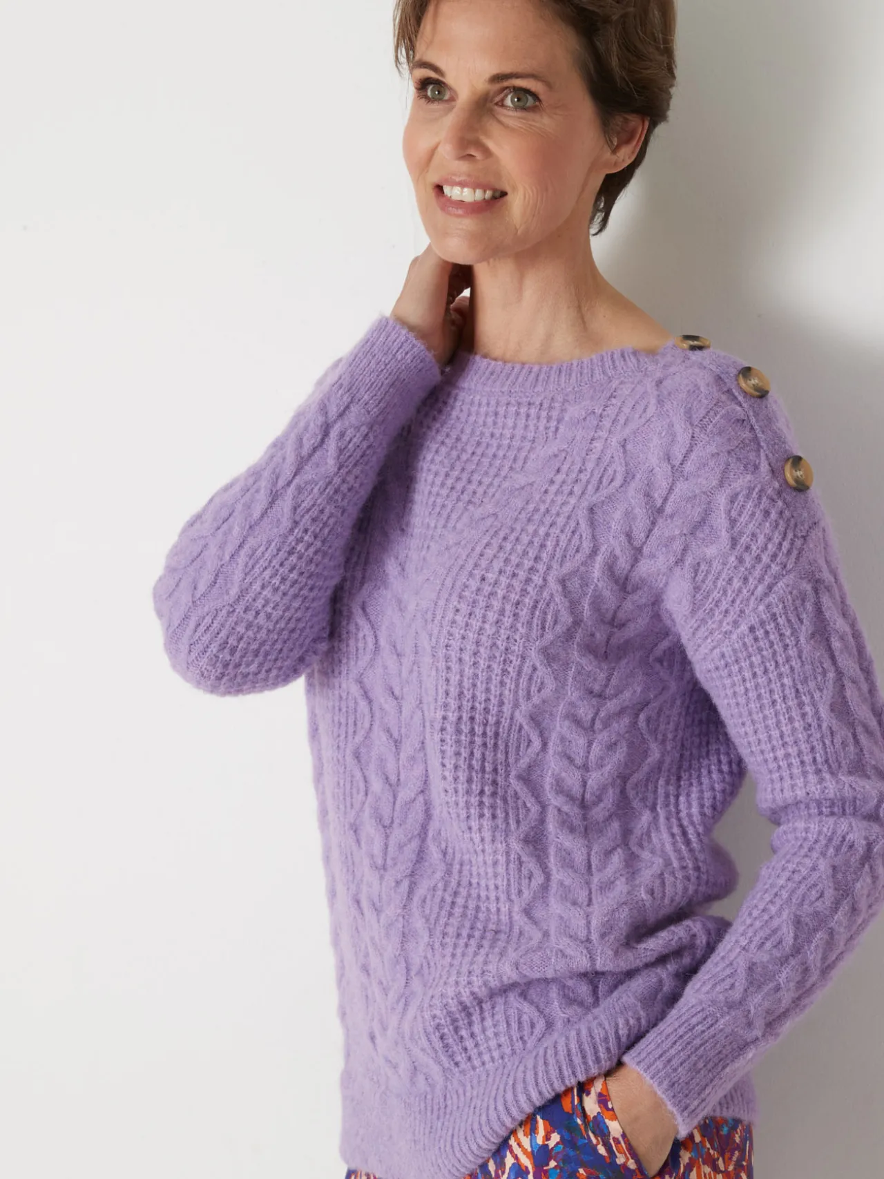 Pull en maille fantaisie col rond