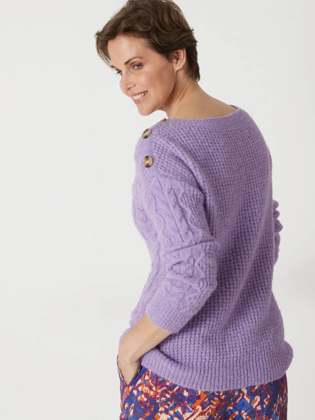 Pull en maille fantaisie col rond