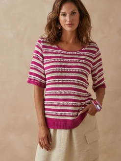 Pull en maille ruban brillante