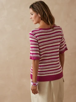 Pull en maille ruban brillante