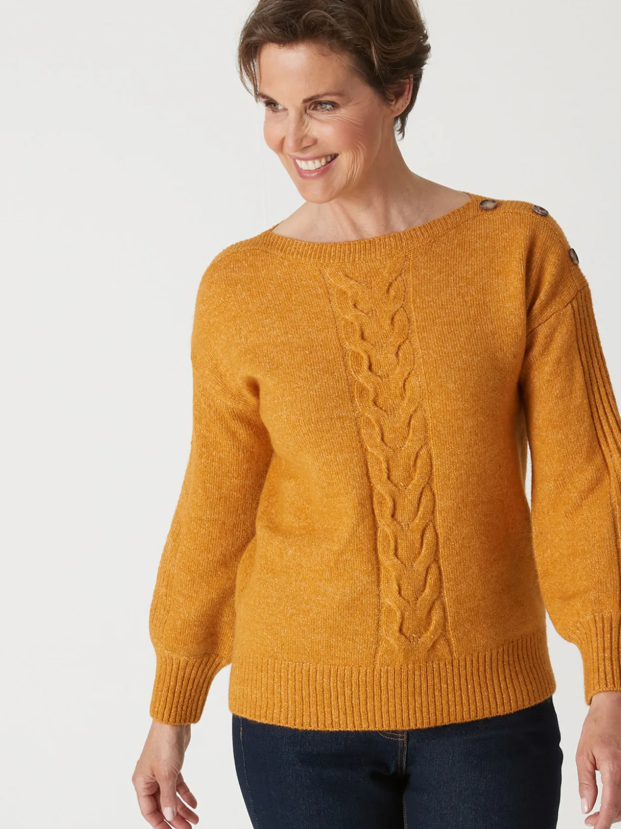 Pull encolure bateau en jersey envers