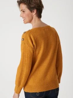 Pull encolure bateau en jersey envers