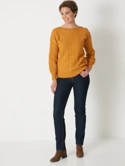 Pull encolure bateau en jersey envers