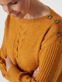 Pull encolure bateau en jersey envers