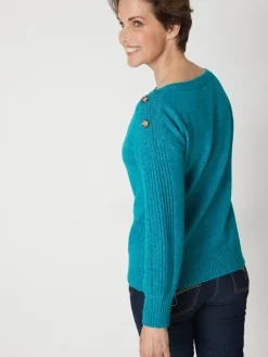 Pull encolure bateau en jersey envers