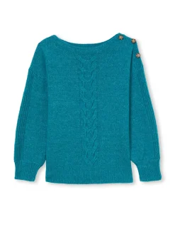 Pull encolure bateau en jersey envers