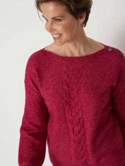 Pull encolure bateau en jersey envers