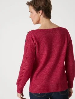 Pull encolure bateau en jersey envers