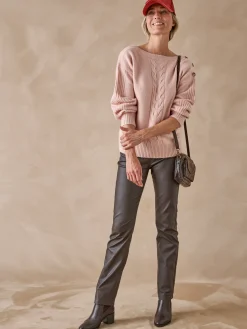 Pull encolure bateau en jersey envers