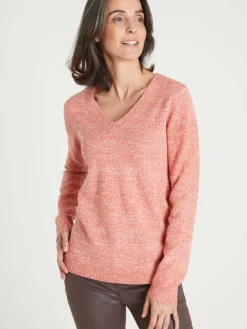 Pull encolure V manches longues