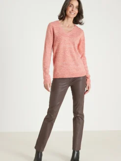 Pull encolure V manches longues