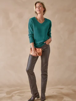 Pull encolure V manches longues