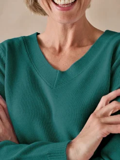 Pull encolure V manches longues