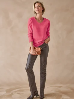 Pull encolure V manches longues