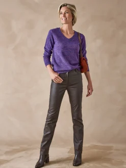 Pull encolure V manches longues