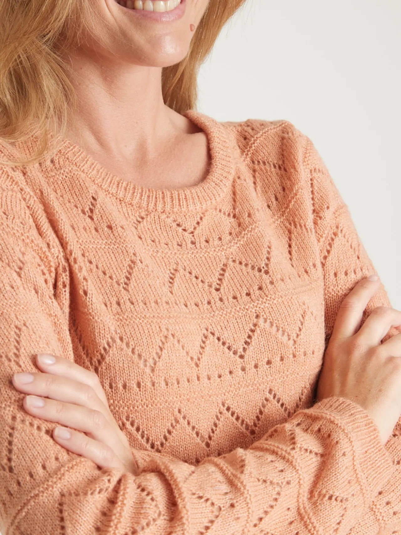 Pull fantaisie avec laine et alpaga