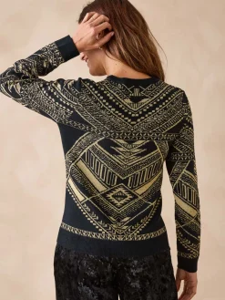 Pull jacquard brillant