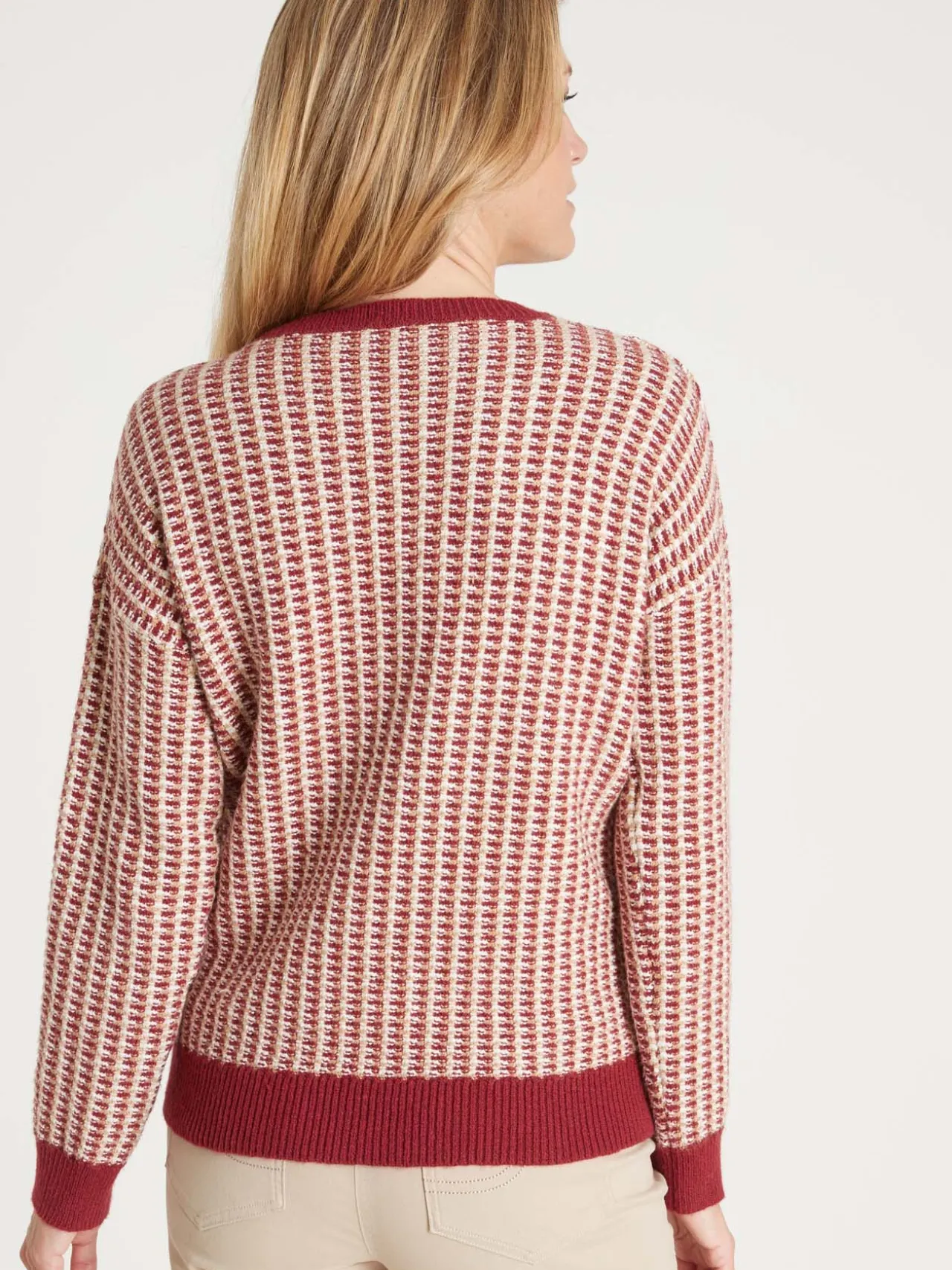 Pull jacquard encolure ronde