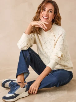 Pull maille fantaisie col montant