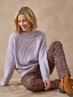 Pull maille fantaisie col montant