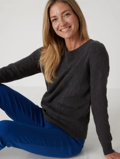 Pull maille fantaisie encolure ronde