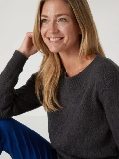 Pull maille fantaisie encolure ronde